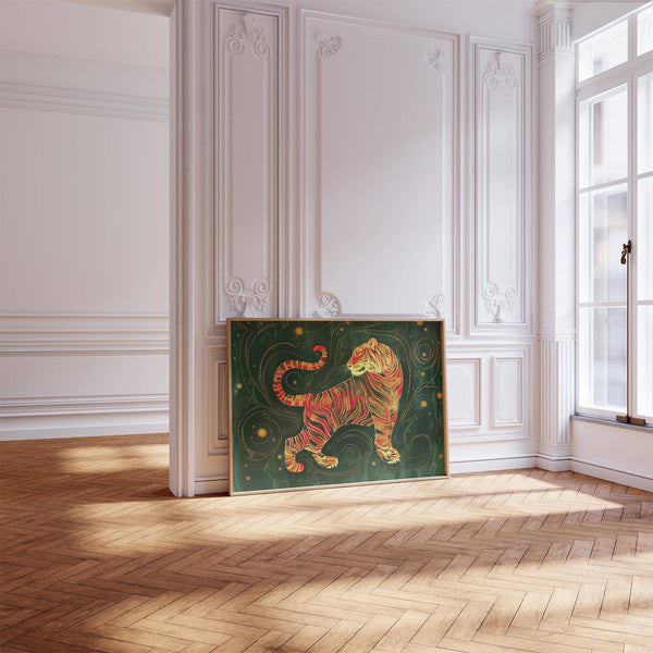 Art mural oriental artistique aux textures luxueuses