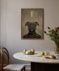 Impression artistique moderne « Boxer Dog » pour salle à manger, noir, marron, beige