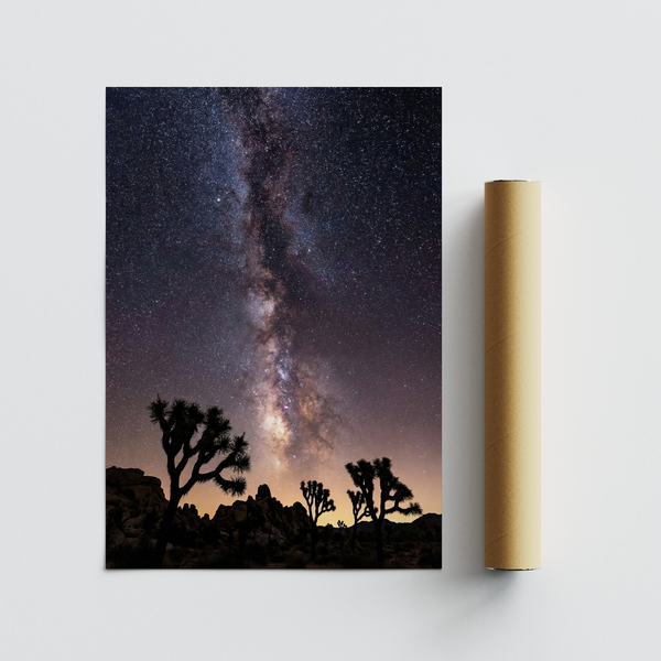 Night Desert Poster Black star silhouette for entryway art print