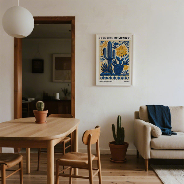 Imprimé cactus et floral aux couleurs riches inspiré de l'art populaire mexicain.