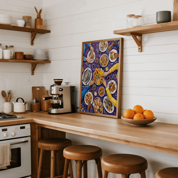 Colorful Dining Poster featuring Multicolored food on kitchen wall art