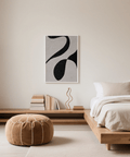 Abstract Black and White Art print with Gray and Black for bedroom display