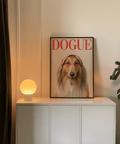 Affiche imprimée Rough Collie Dogue en marron et beige, adaptée aux chambres minimalistes