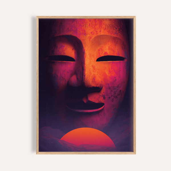 Décoration murale Dreamy Mask en rouge et violet pour affiche de salon