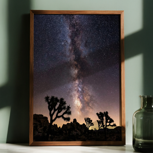 Night Desert Poster colorful Black and Yellow tones for creative studio