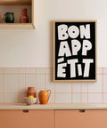 Décoration murale unique pour cuisine, avec une élégante typographie française