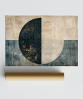 Modern Art Poster with Blue and Beige color palette for entryway wall art