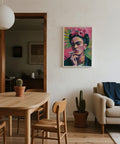 Reproduction artistique d'une peinture de Frida Kahlo, idéale pour les intérieurs audacieux ou les studios créatifs.
