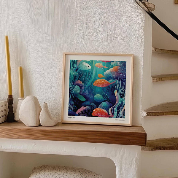 Œuvre d'art sous-marine représentant les détails d'un récif corallien