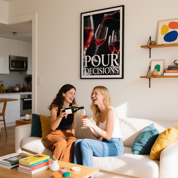 Éclaboussure de vin spectaculaire dans un imprimé conçu comme un cadeau pour les amateurs de vin.