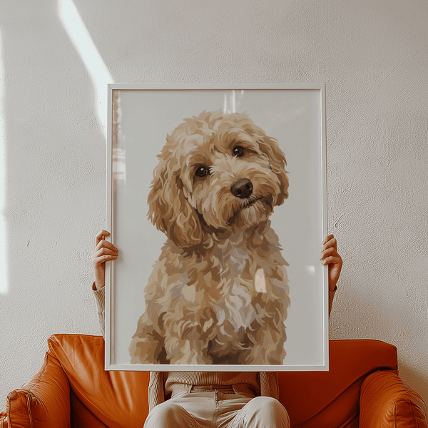 Impression murale Cockapoo marron clair avec beige et blanc pour bureau