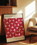 Œuvres d'art géométriques Bauhaus rouges et roses pour des murs élégants
