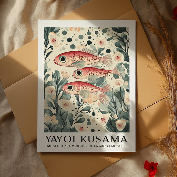 Coastal-themed Fish Artwork Prints with earthy color palette.