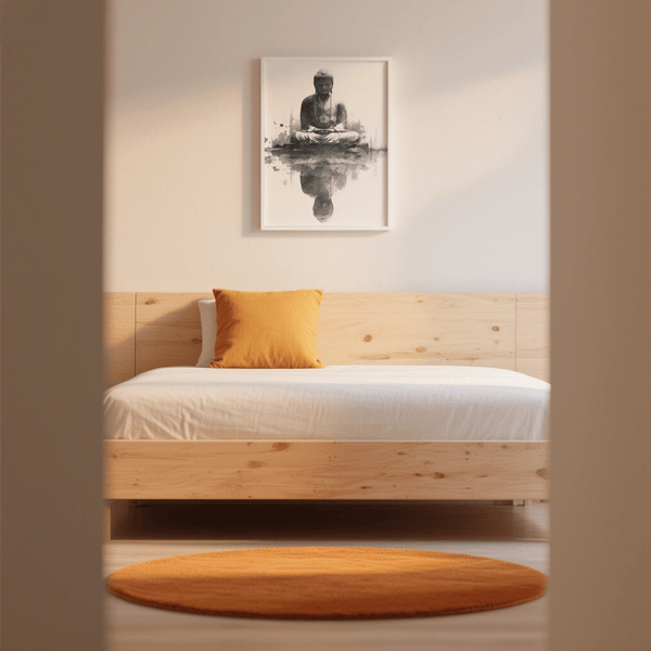 Impression « Bouddha en méditation », noir, étude, impression artistique