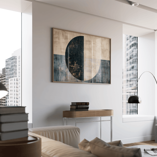 Modern Art Poster in Blue and Beige perfect for dining room art print