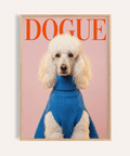 Impression Dogue Poodle en rose, bleu et rouge pour décorer les murs de votre salon