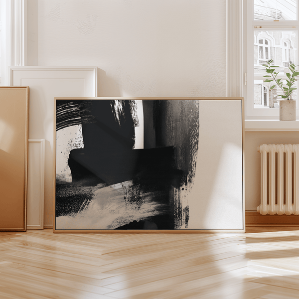 Impression minimaliste en noir et blanc Art mural minimaliste pour studios créatifs en noir et blanc