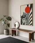 Red sun and tiger design Modern Tiger Poster for den art print