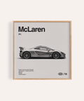Impression McLaren P1 en noir et blanc pour décorer les murs de votre bureau