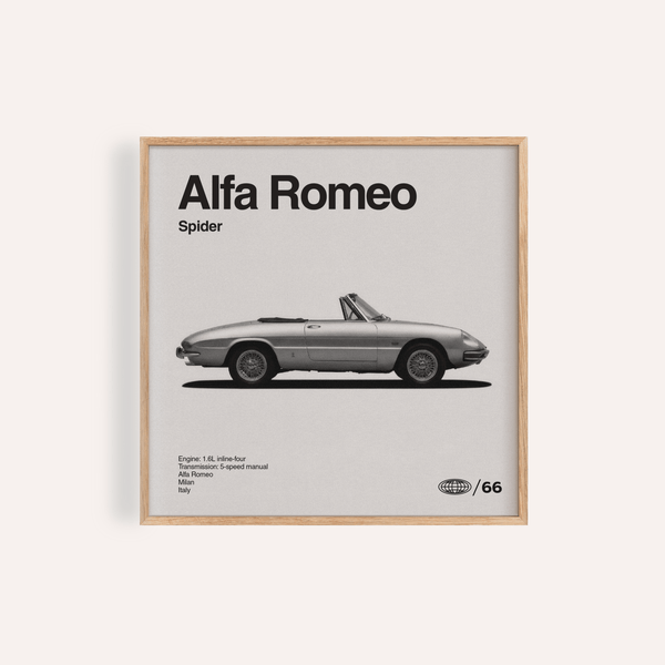 Impression artistique Alfa Romeo en gris pour décorer les murs de votre bureau