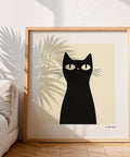 Une œuvre d'art simple représentant un chat noir, parfaite pour les amoureux des animaux