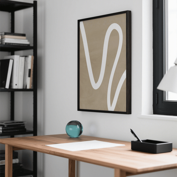 contemporary beige wall art print for neutral dining room spaces