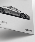 Impression McLaren P1, motif gris et blanc, idéal pour décorer une salle d'étude