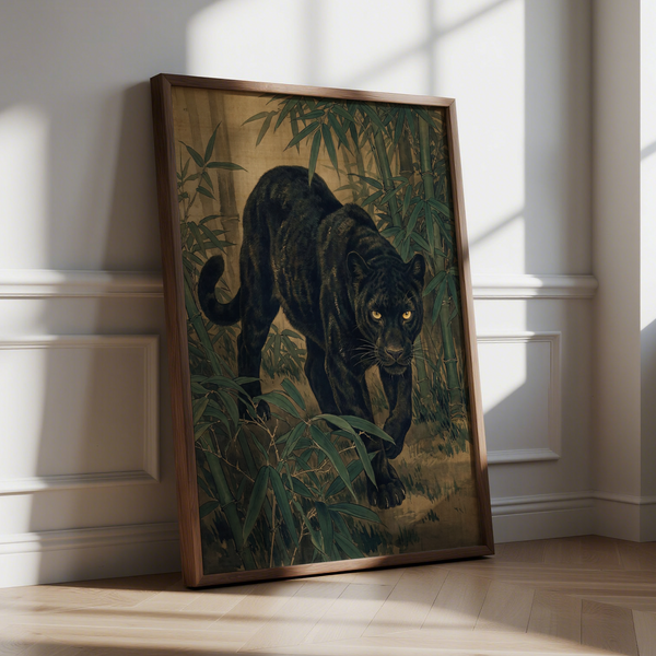 Bamboo Jungle Print poster ideal for nature-inspired dining room decor