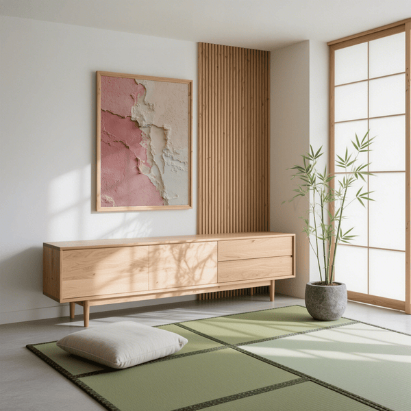 Pink Wabi Sabi Poster with Pink and Beige ideal for dining room wall art