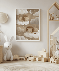 Lions Nursery Art, tons beiges et gris, conçu pour les murs de chambre d'enfant
