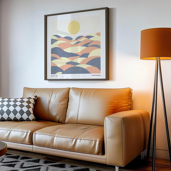 Pastel wall art print with fluid landscape and organic forms