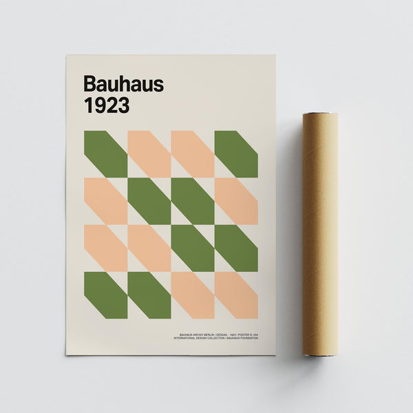 Symétrie abstraite dans cette reproduction artistique murale du milieu du siècle.