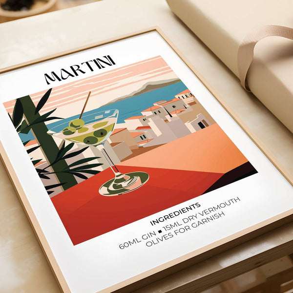 Affiche décorative Martini pour intérieurs modernes