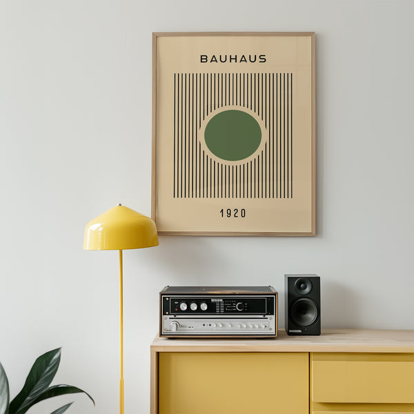 Affiche Bauhaus intemporelle célébrant l'esthétique géométrique