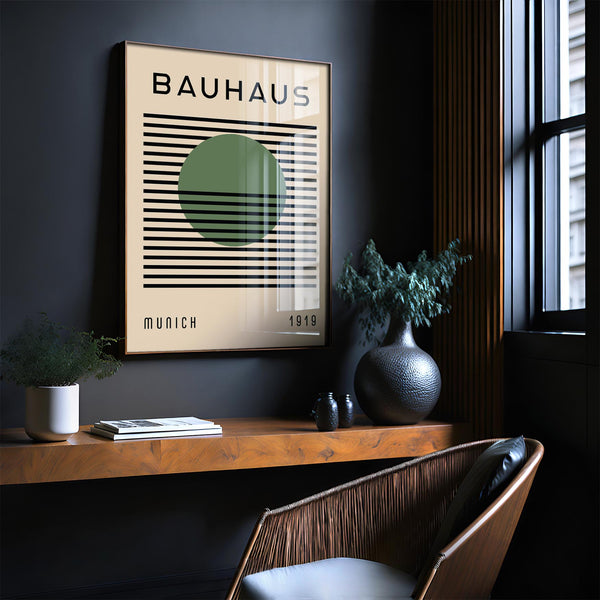 Grande affiche artistique Bauhaus avec des éléments de design minimalistes
