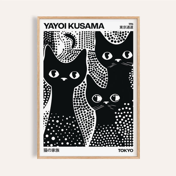 Affiche Chats Noirs, art mural moderne