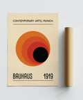 Affiche Bauhaus orange et noire, Sunset Radiance