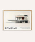 Affiche encadrée représentant l'architecture Bauhaus sur fond blanc