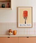 Grande affiche murale sur le thème des pâtes, idéale pour la cuisine et la salle à manger