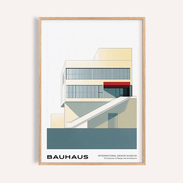 Le bâtiment Bauhaus, emblématique de l'art moderne géométrique du milieu du siècle dernier, pour des intérieurs design.

