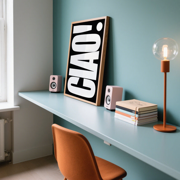 Affiche Ciao pour un bureau à domicile tendance