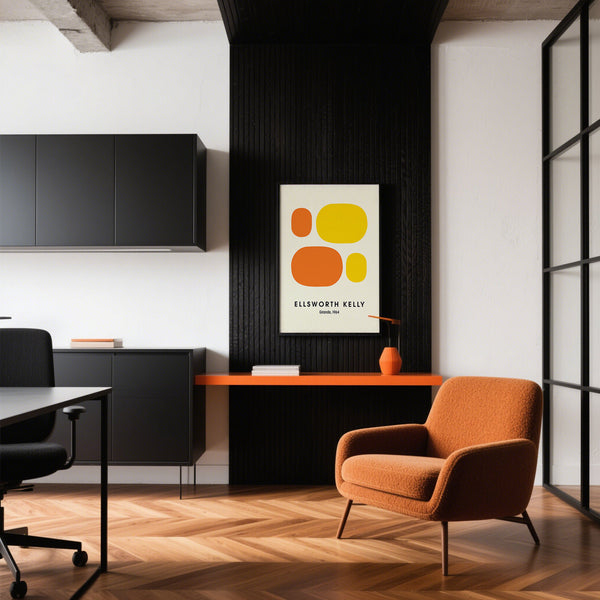 Ellsworth Kelly Art en blocs de couleur jaune et orange