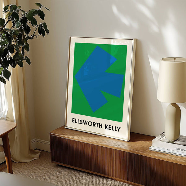 Reproduction artistique d'Ellsworth Kelly dans des tons bleus et verts saisissants
