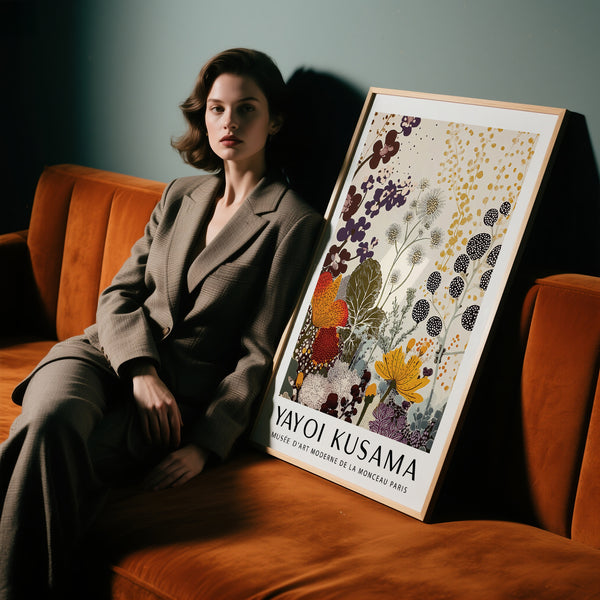 Imprimer Yayoi Kusama dans des couleurs vintage