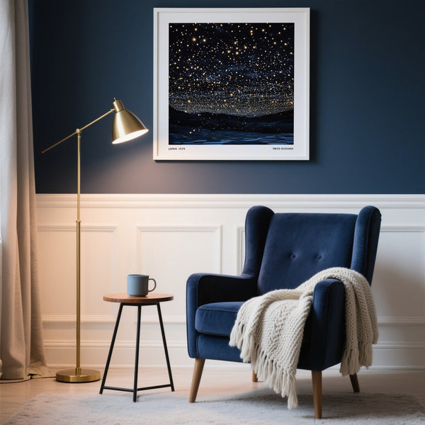 Grande décoration murale de luxe représentant la nuit et les étoiles