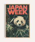 Art japonais représentant un panda dans le style traditionnel de la gravure sur bois