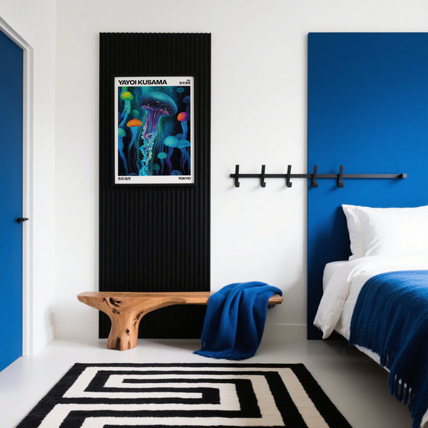 Poster pour chambre à coucher inspiré de l'œuvre artistique de Yayoi Kusama, « Jellyfish » (Méduse)