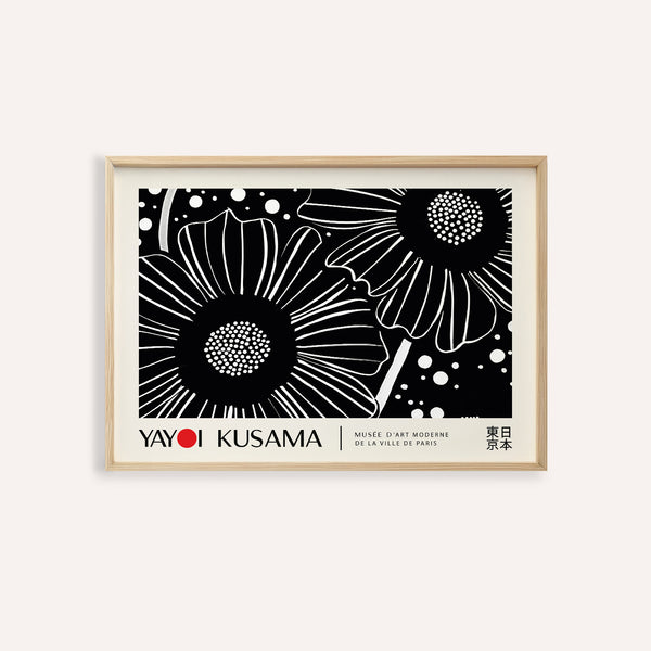 Tenture murale horizontale Kusama à motifs floraux et à pois audacieux