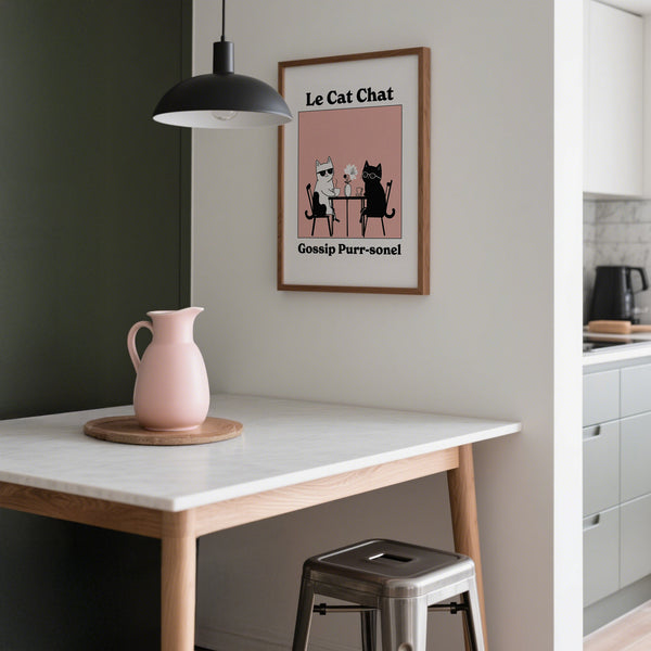 Illustration amusante et fantaisiste représentant un chat, idéale comme cadeau créatif.