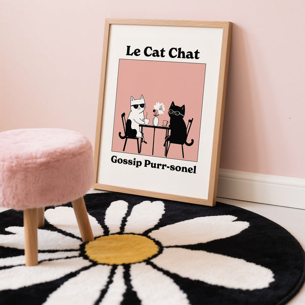 Illustration amusante et accrocheuse représentant un chat au design fantaisiste